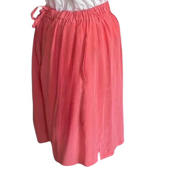 Pinkish Orange silk relaxed fit shorts. - Picture 2 of 6